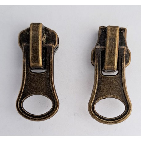 Slider M06 Auto Lock  for Metal Zipper M60, old brass/1 pc.