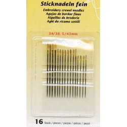 Hand sewing needles CREWEL set 699-19 with gold eyes/16pcs.