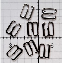 Bra metallic hooks 8 mm silver, nickel free/2 pcs.