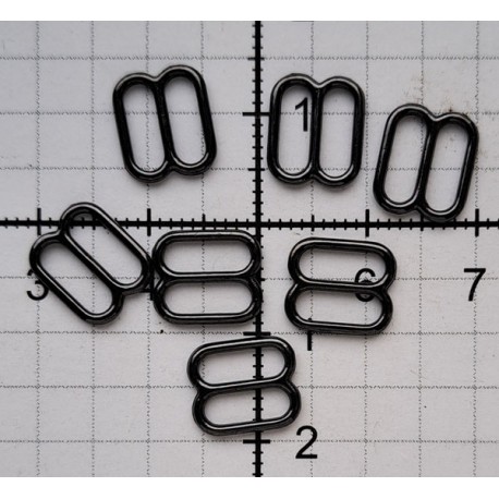 Reguliatoriai metaliniai petnešėlėms, 8 mm, juodo nikelio spalva, be nikelio/2 vnt.