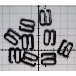 Kabliukai petnešėlėms metaliniai 8 mm juodo nikelio (gun metal) sp., be nikelio/2 vnt.