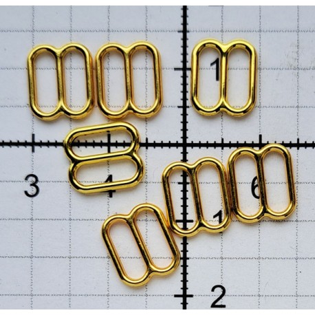 Bra metallic Adjuster 8 mm gold, nickel free/2 pcs.