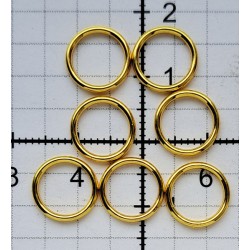Žiedeliai petnešėlėms metaliniai 8 mm aukso sp., be nikelio/2 vnt.