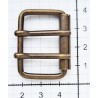 Metal double prong Roller Buckle art.RY 30/20/3.0 mm  old brass/1pc.
