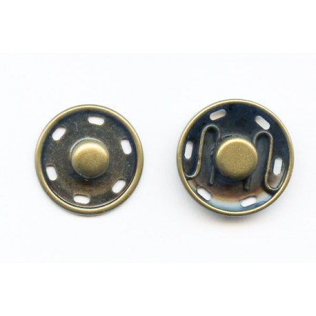 Sew-on Snap Fasteners 19 mm stainless, old brass/1 pc.