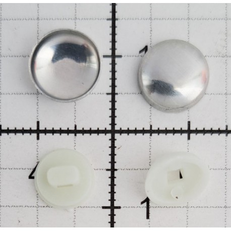 Self Cover Button  Size 16" (10.2 mm) plastic white/100 pcs.