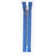 Plastic Zipper P60 16 cm length, color T-21 - blue with silver teeth
