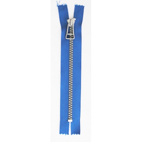 Plastikinis užtrauktukas P60 16 cm ilgio, spalva T19 - mėlyna, takelis sidabrinis