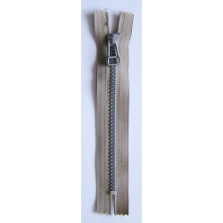 Plastic Zipper P60 16 cm length, color T-01 - beige with silver teeth