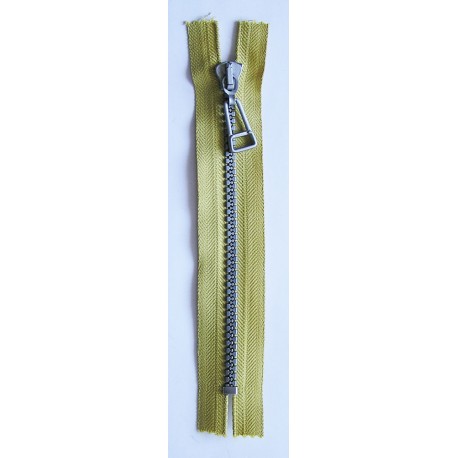 Plastic Zipper P60 16 cm length, color T-46 - gold with silver teeth