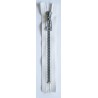 Plastic Zipper P60 16 cm length, color T- 07- white with silver teeth
