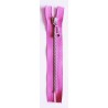 Plastic Zipper P60 16 cm length, color T-45 - lilac with silver teeth