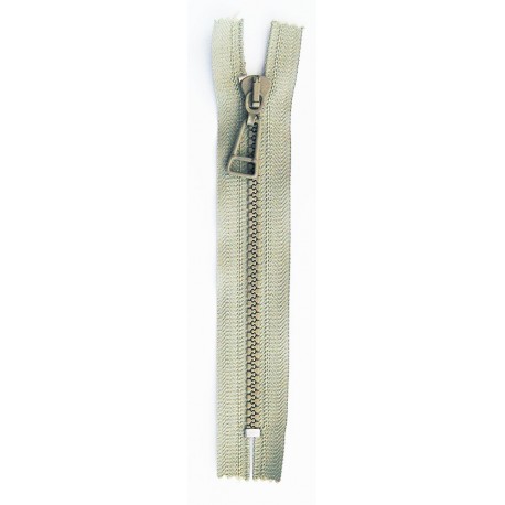 Plastic Zipper P60 16 cm length, color T-56 - brownish olive