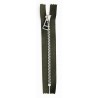 Plastic Zipper P60 16 cm length, color T-23 - greyish brown with silver teeth