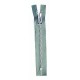 Plastic Zipper P60 16 cm length, color T- 31- greyish olive with silver teeth