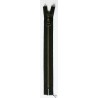 Plastic Zipper P60 25 cm length, color T-12 - black with old brass teeth