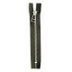 Plastic Zipper P60 25 cm length, color T-23 - greyish brown with silver teeth