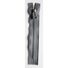 Plastic Zipper P60 25 cm length, color T-18 - brownish gray with silver teeth