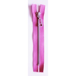 Plastic Zipper P60 25 cm length, color T-45 - lilac with silver teeth