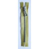 Plastikinis užtrauktukas P60 25 cm ilgio, spalva T46 - garstyčių su sidabro dantukais