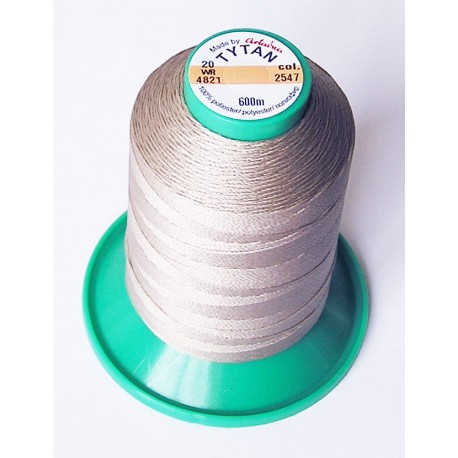 Polyester upholstery thread "Tytan 20 WR/600m" color 2547  - grayish beige/1pc.