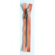 Plastic Zipper P60 30 cm length, color T-44 - orange with silver teeth/1 vnt.