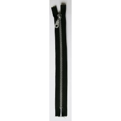 Plastikinis užtrauktukas P60 30 cm ilgio, spalva T11 - juoda su sidabriniais dantukais