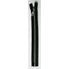Plastic Zipper P60 30 cm length, color T-11 - black with silver teeth