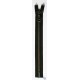 Plastic Zipper P60 30 cm length, color T-12 - black with old brass teeth