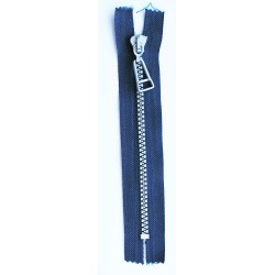 Plastic Zipper P60 30 cm length, color T-20A - dark blue with silver teeth