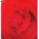 Carded Wool for Felting color 3001- bright red/25 g
