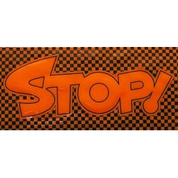 Atšvaitinis lipdukas "STOP" oranžinis