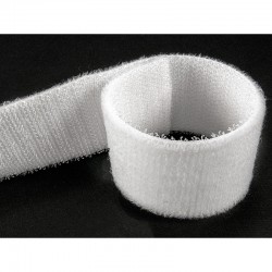 Double Sided Low Profile Hook & Loop Fasteners 20 mm white/1m