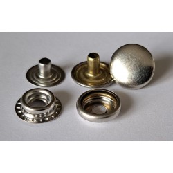 Snap Fasteners "STANDARD 15" for thick materials, stainless, nickel/60pcs.