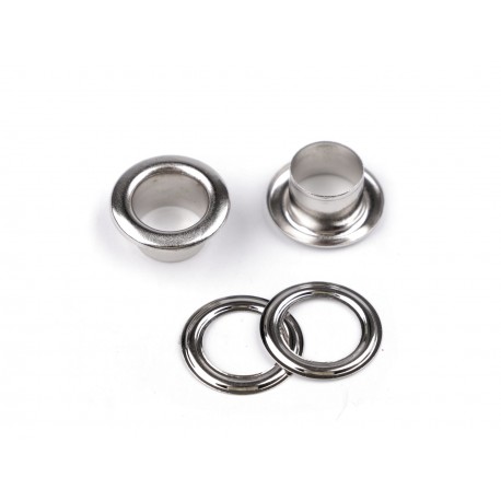 Eyelets / Grommets & Washer 10/17/8 mm, nickel/50 pcs.
