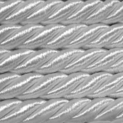 Twisted satin cord 5 mm 3 strands art. WS-5, color - perla/1 m