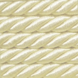 Twisted satin cord 5 mm 3 strands art. WS-5, color - ecru/1 m
