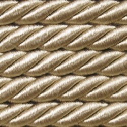 Twisted satin cord 5 mm 3 strands art. WS-5, color - light beige/1 m