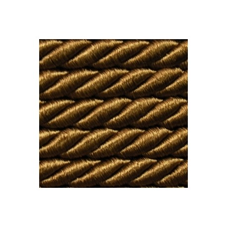 Twisted satin cord 5 mm 3 strands art. WS-5, color - light brown/1 m