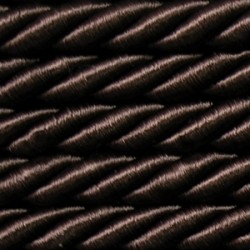Twisted satin cord 5 mm 3 strands art. WS-5, color - dark brown/1 m