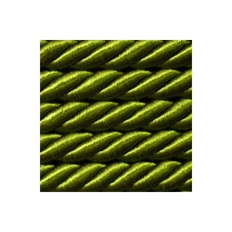 Twisted satin cord 5 mm 3 strands art. WS-5, color - olive/1 m