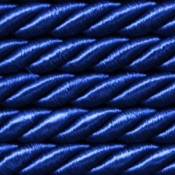 Twisted satin cord 5 mm 3 strands art. WS-5, color - blue/1 m