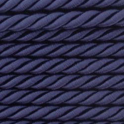 Twisted satin cord 5 mm 3 strands art. WS-5, color - navy blue/1 m