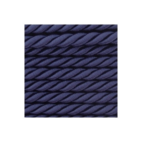 Twisted satin cord 5 mm 3 strands art. WS-5, color - navy blue/1 m