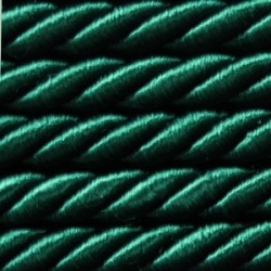 Twisted satin cord 8 mm 3 strands art. WS-8, color - dark green/1 m