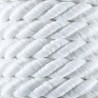 Decorative Braided Cord, 7 mm, 3 Strands, art. FI-7, color 002 - white/1 m