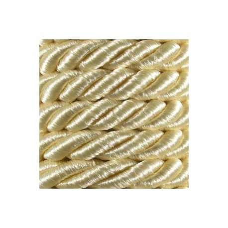 Decorative Braided Cord, 7 mm, 3 Strands, art. FI-7, color 103 - cream/1 m