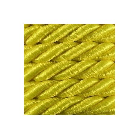 Decorative Braided Cord, 7 mm, 3 Strands, art. FI-7, color 113 - lemon yellow/1 m