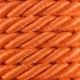 Decorative Braided Cord, 7 mm, 3 Strands, art. FI-7, color 201 - orange/1 m