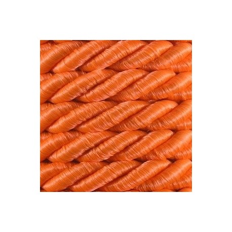 Decorative Braided Cord, 7 mm, 3 Strands, art. FI-7, color 201 - orange/1 m